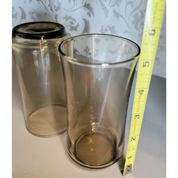 Vintage MCM Libbey Bolero Brown Smoke 12 oz Tumbler Drinking Glasses Set of 2 - Picture 4 of 7